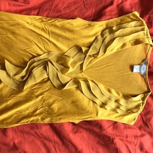 H&M gold ruffle blouse